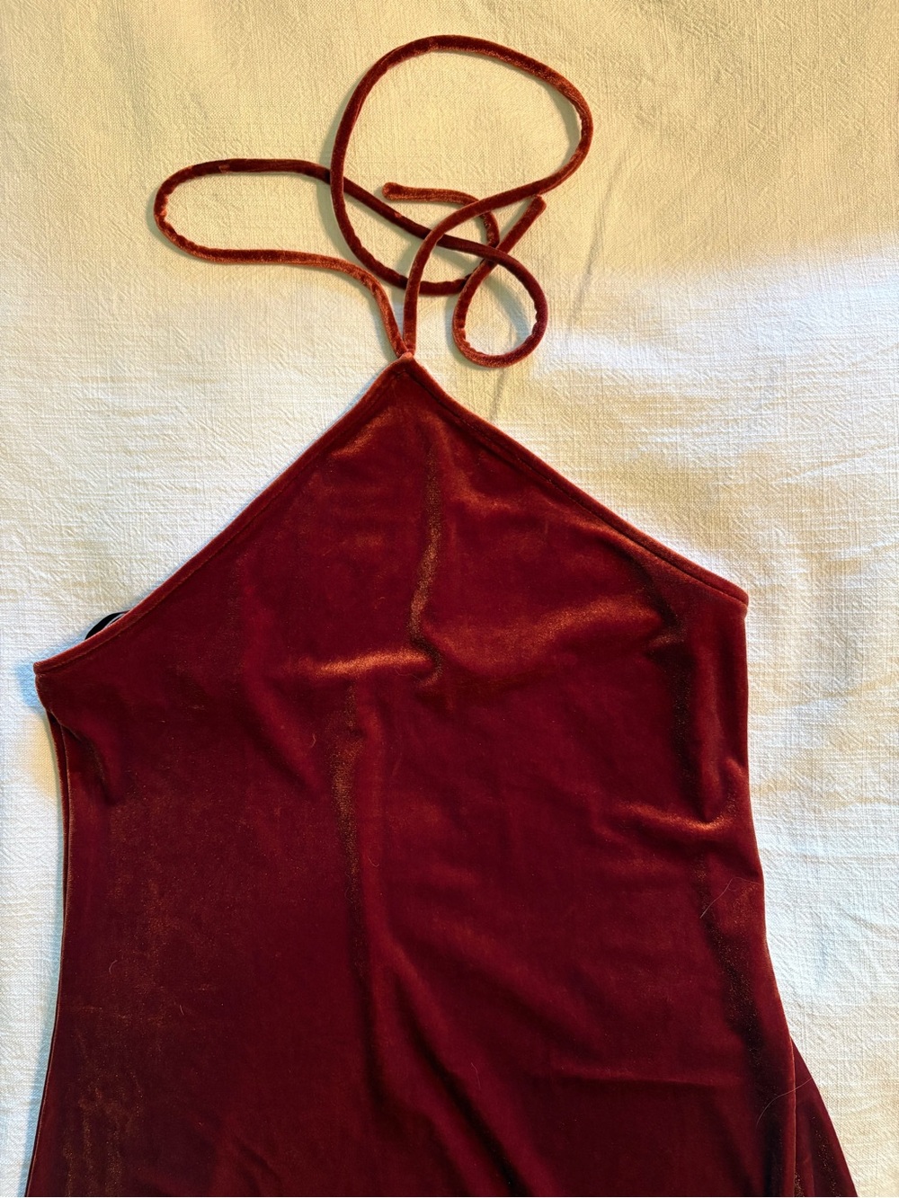 Banana Republic Velvet Halter Neck Dress in Deep Wine- Small